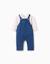 Body à manches longues rayé + combinaison Bleu clair 1 - vertbaudet enfant 