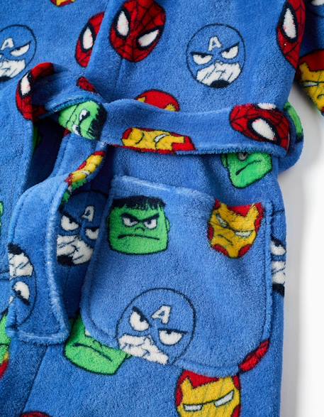 Robe de chambre en polaire corail à motif des avengers Bleu 4 - vertbaudet enfant 