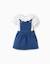 Body à motif + robe salopette en jean Bleu clair 1 - vertbaudet enfant 