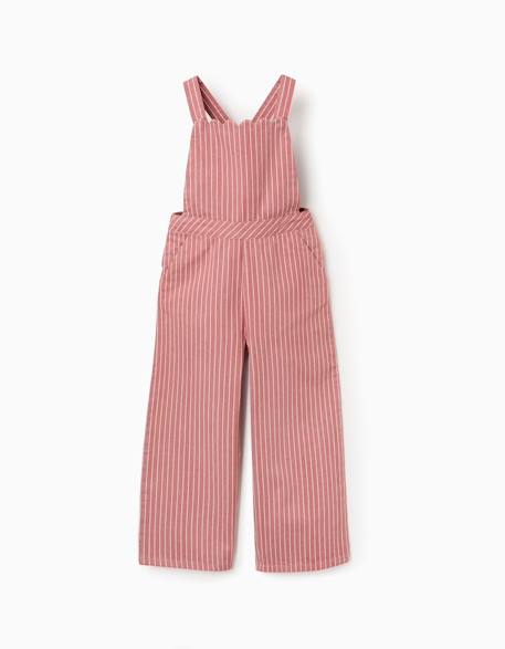 Salopette en sergé de coton à rayures Rose 3 - vertbaudet enfant 