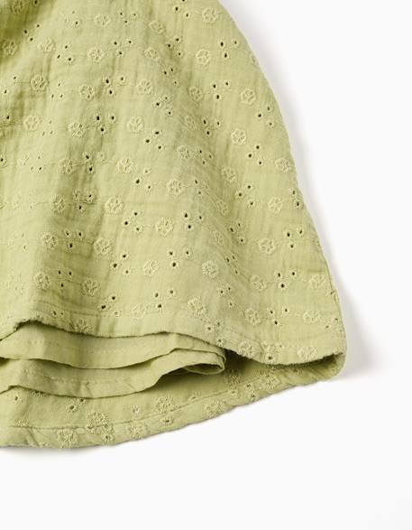 Robe en coton avec broderie anglaise Vert clair 4 - vertbaudet enfant 