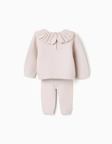 Pull avec col à volants + pantalon en maille Gris clair 3 - vertbaudet enfant 