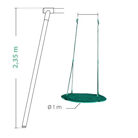 Balançoire ronde nid d'oiseau pour portique Vert olive 6 - vertbaudet enfant 