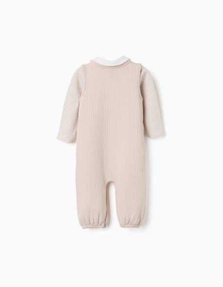 Ensemble body rayé + combinaison en coton Gris clair 2 - vertbaudet enfant 