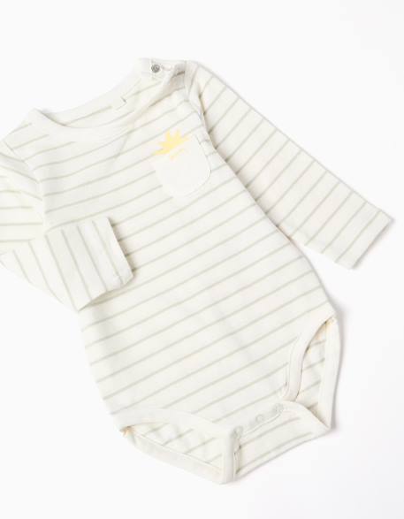 Body à manches longues rayé + pantalon Bleu clair 3 - vertbaudet enfant 