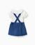 Body à motif + robe salopette en jean Bleu clair 2 - vertbaudet enfant 