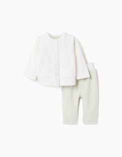 -Ensemble en velours de pull + pantalon rayé