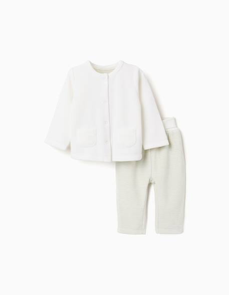 Bébé-Ensemble en velours de pull + pantalon rayé