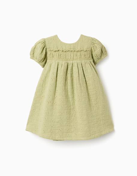 Bébé-Robe en coton avec broderie anglaise