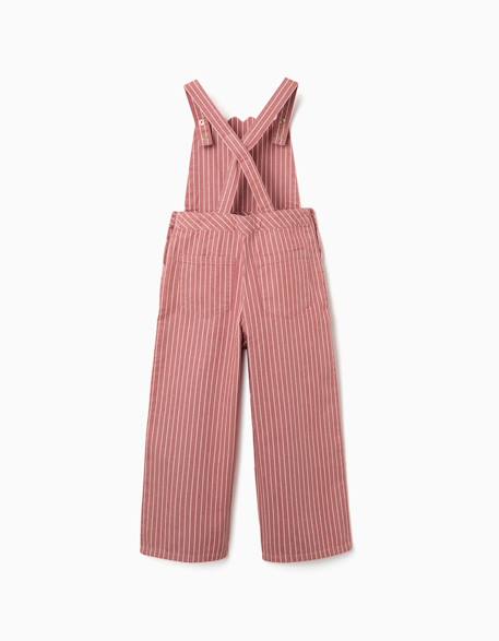Salopette en sergé de coton à rayures Rose 4 - vertbaudet enfant 