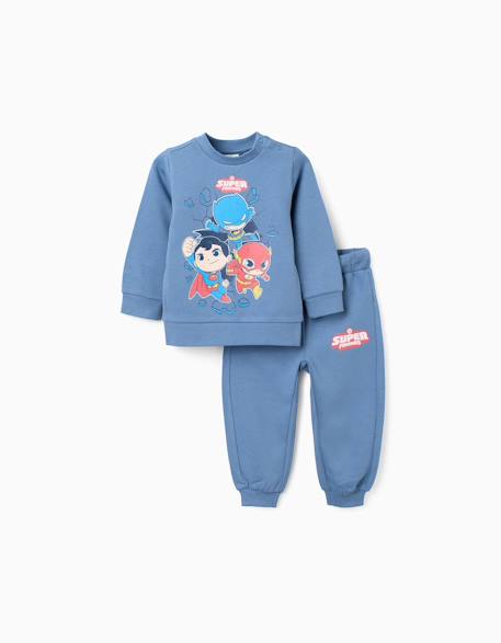 Bébé-Ensemble-Sweat + pantalon de jogging en coton peigné avec super friends