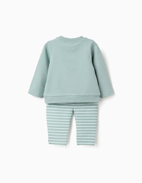 Sweat avec imprimé tigrou + pantalon Vert clair 2 - vertbaudet enfant 