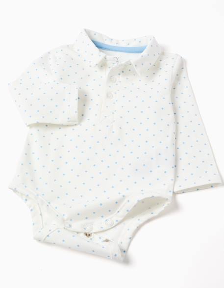 Body-polo + short en velours côtelé Gris clair 3 - vertbaudet enfant 