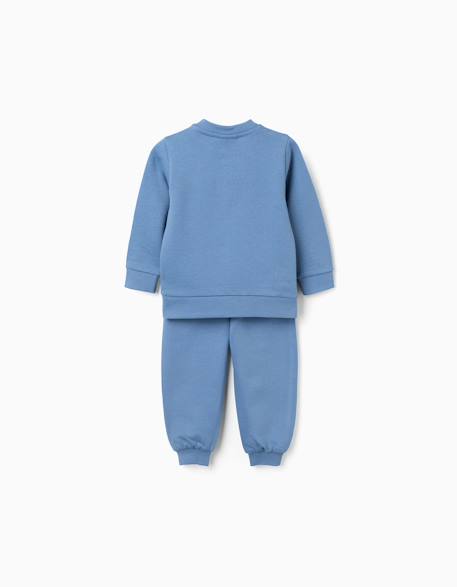 Sweat + pantalon de jogging en coton peigné avec super friends Bleu 2 - vertbaudet enfant 