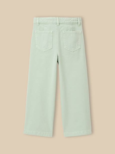 Pantalon large  en denim couleur - collection junior Amande+Nude 2 - vertbaudet enfant 