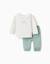 Sweat avec imprimé arc-en-ciel + pantalon Blanc 1 - vertbaudet enfant 