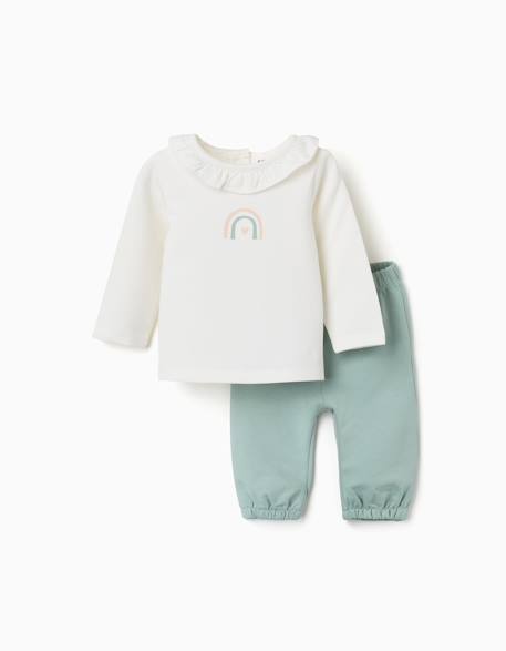 Bébé-Sweat avec imprimé arc-en-ciel + pantalon