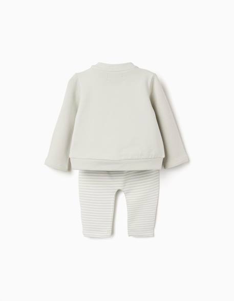 Sweat + pantalon en coton peigné Vert clair 2 - vertbaudet enfant 