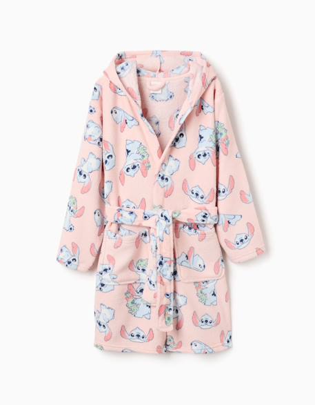 Fille-Salopette, combinaison-Robe de chambre en polaire corail avec motif stitch