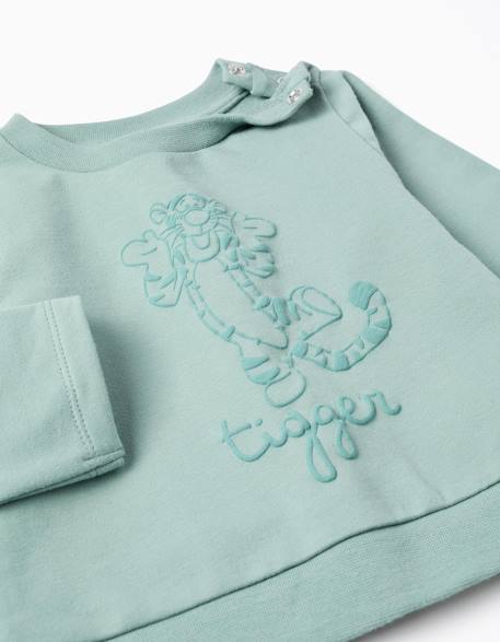 Sweat avec imprimé tigrou + pantalon Vert clair 3 - vertbaudet enfant 