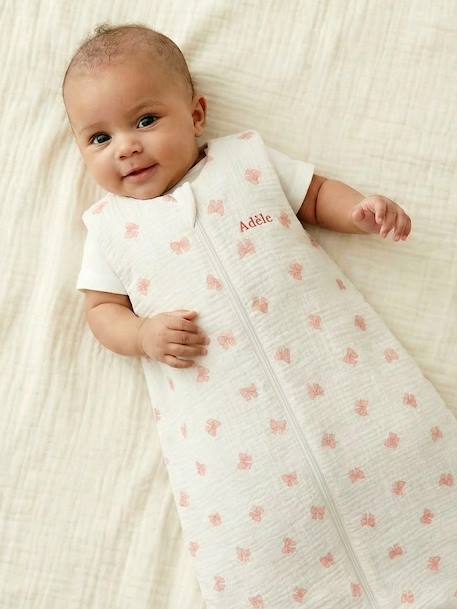 Gigoteuse été ouverture centrale personnalisable gaze de coton NOEUDS blanc imprimé 7 - vertbaudet enfant 