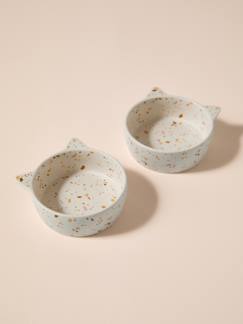 Linge de maison et décoration-Décoration-Lot de 2 gamelles pour chat en céramique