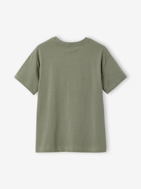 T-shirt manches courtes garçon blanc chiné+lichen 5 - vertbaudet enfant 