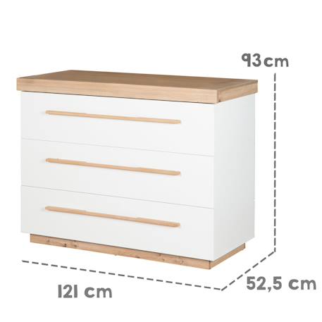 Commode évolutive avec extension à langer amovible lumo Blanc - chêne artisan 6 - vertbaudet enfant 