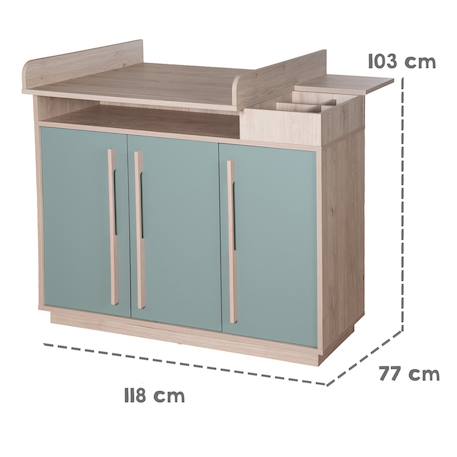 Commode évolutive avec extension à langer amovible selva Vert sauge - noyer de virginie 6 - vertbaudet enfant 