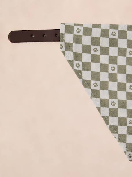 Bandana chien coton blanc imprimé+carreaux beige+marron imprimé 4 - vertbaudet enfant 