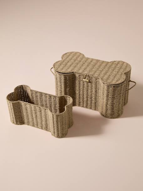 Lot 2 coffres jouets corde forme os beige 1 - vertbaudet enfant 