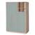 Armoire 3 portes 4 niches selva Vert sauge - noyer de virginie 1 - vertbaudet enfant 
