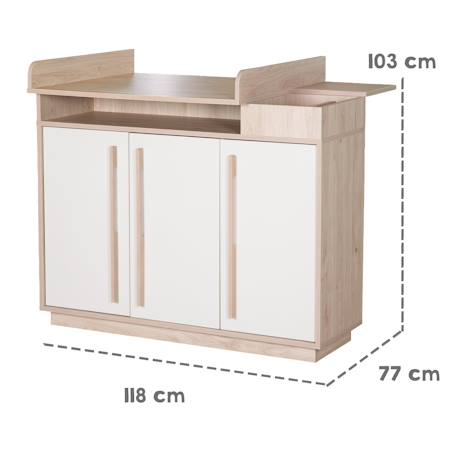 Commode évolutive avec extension à langer amovible elva Cachemire - noyer de virginie 6 - vertbaudet enfant 