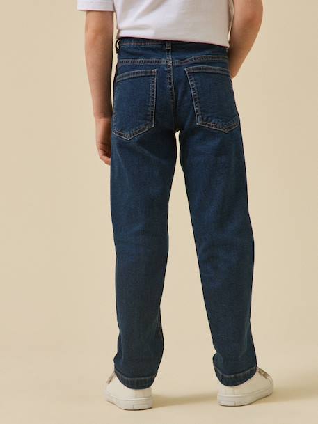Jean droit garçon Bleu fonce uni+Bleu moyen uni 4 - vertbaudet enfant 