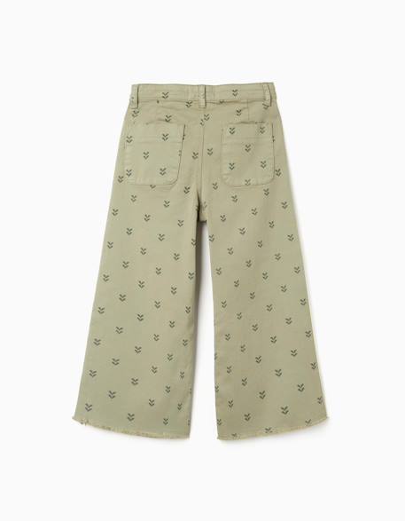Pantalon large en sergé à motif floral Vert foncé 2 - vertbaudet enfant 