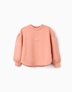 -Sweat en coton avec fleur brodée