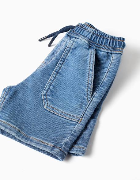 Short midi en jean avec cordon de serrage Bleu 4 - vertbaudet enfant 