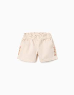 Short en sergé avec broderie et taille élastique  - vertbaudet enfant