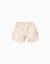 Short en sergé avec broderie et taille élastique Beige 1 - vertbaudet enfant 