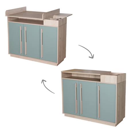 Commode évolutive avec extension à langer amovible selva Vert sauge - noyer de virginie 4 - vertbaudet enfant 