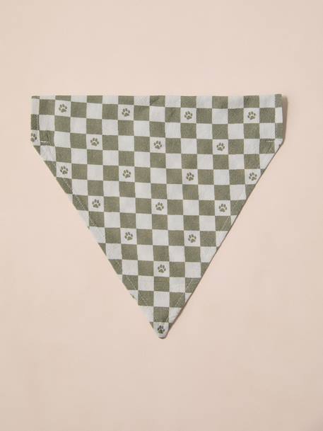 Bandana chien coton blanc imprimé+carreaux beige+marron imprimé 5 - vertbaudet enfant 