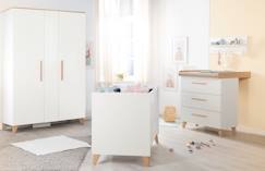 Chambre et rangement-Chambre bébé 3 pcs - lit cododo 2en1 + commode à langer et armoire leon