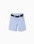 Short midi en sergé avec ceinture Blanc+Bleu clair+Jaune 5 - vertbaudet enfant 