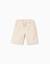 Short midi en sergé avec cordon de serrage Beige 1 - vertbaudet enfant 