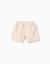 Short en sergé avec broderie et taille élastique Beige 2 - vertbaudet enfant 