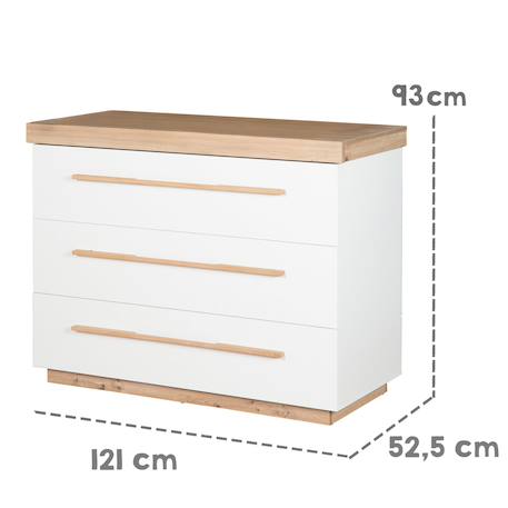 Chambre bébé évolutive - lit + commode à langer lumo Blanc - chêne artisan 6 - vertbaudet enfant 
