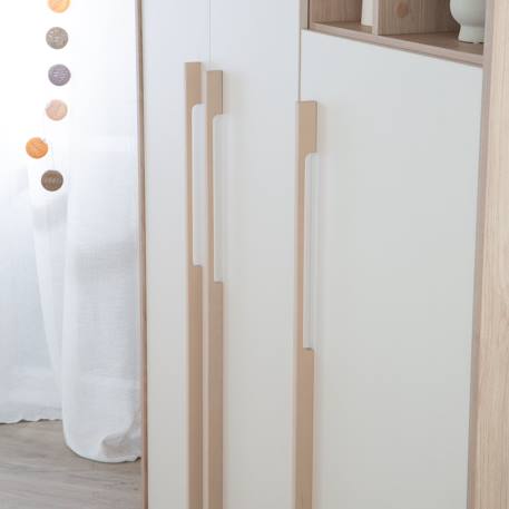 Chambre bébé complète - lit évolutif + commode à langer et armoire elva Cachemire - noyer de virginie 5 - vertbaudet enfant 