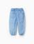 Pantalon en jean avec taille paperbag et ceinture Bleu 2 - vertbaudet enfant 