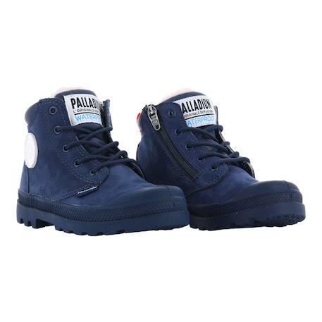 Baskets garçon en cuir fourrées – confort et chaleur Bleu 3 - vertbaudet enfant 