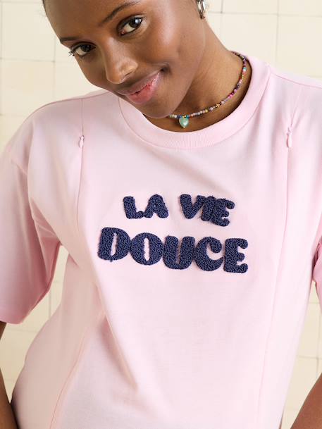 T-shirt manches courtes allaitement coton bio rose 5 - vertbaudet enfant 